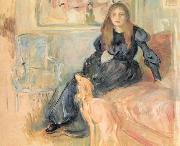 Berthe Morisot Julie Manet et son Levrier Laerte, painting